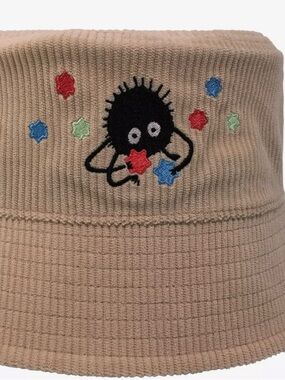 Her Universe Beige Corduroy Bucket Hat with Soot Sprite Embroidery